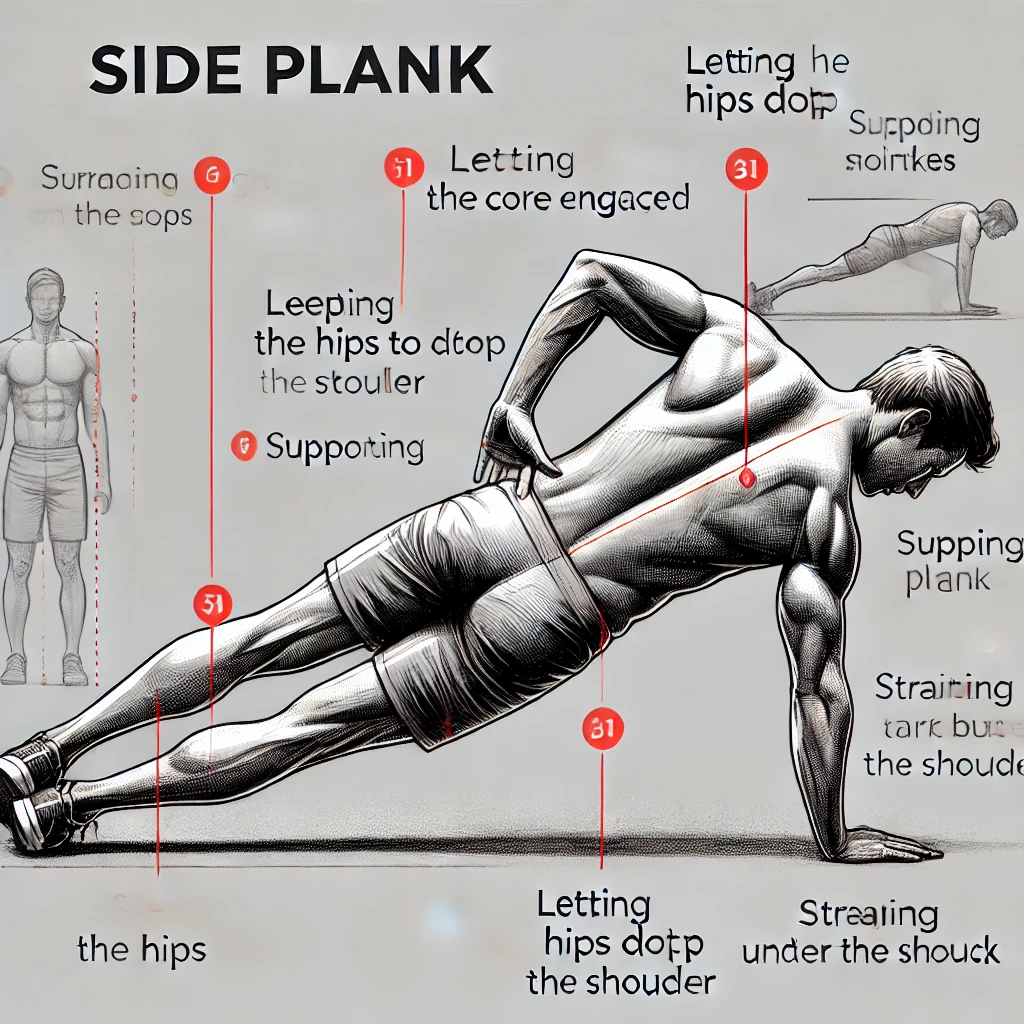 사이드 플랭크 자세의 올바른 방법