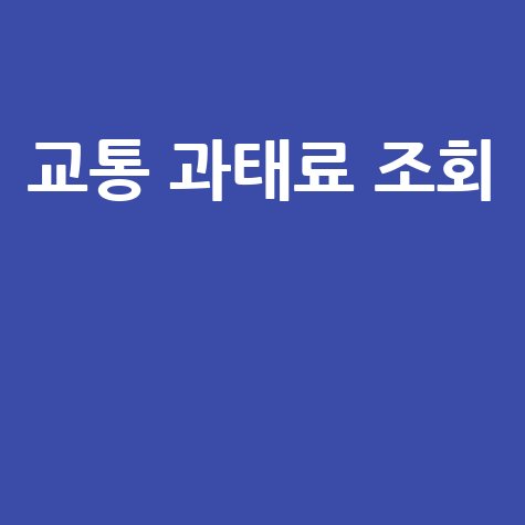 교통 과태료 조회