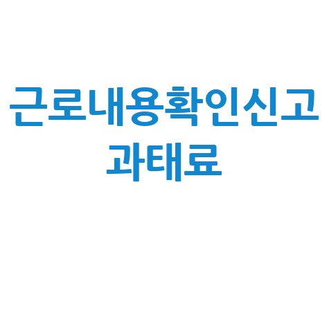 근로내용확인신고 과태료