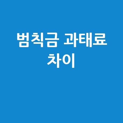 범칙금 과태료 차이