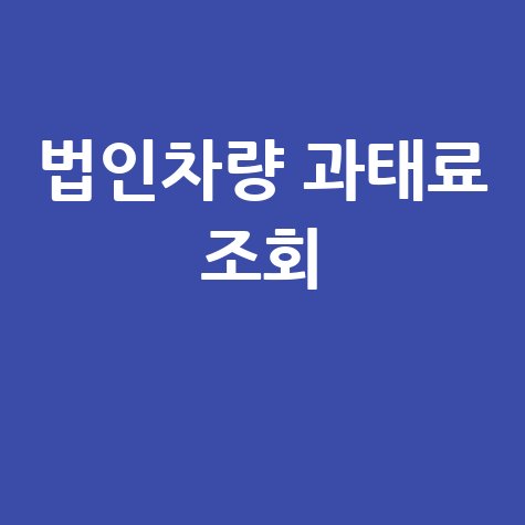 법인차량 과태료 조회