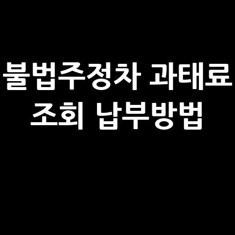 불법주정차 과태료 조회 납부방법