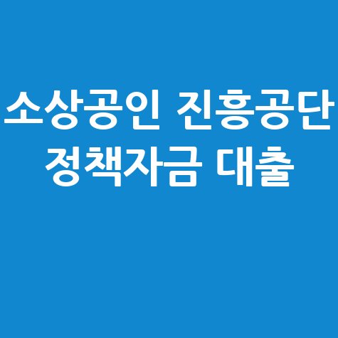 소상공인 진흥공단 정책자금 대출
