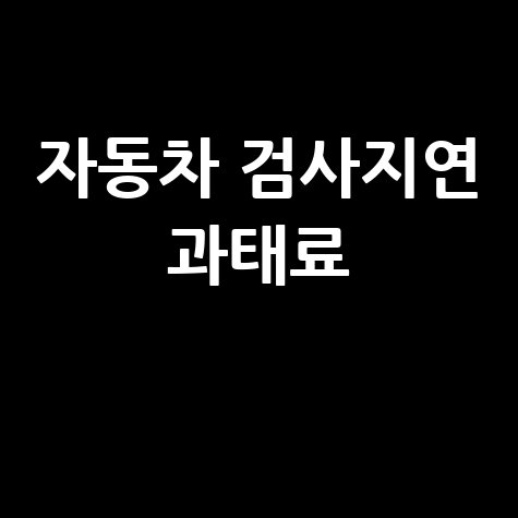 자동차 검사지연 과태료