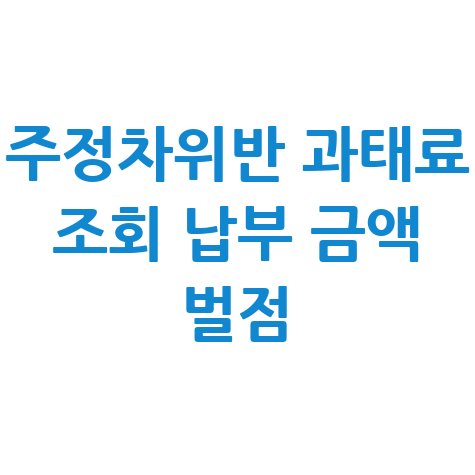 주정차위반 과태료 조회 납부 금액 벌점