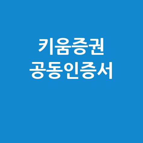 키움증권 공동인증서
