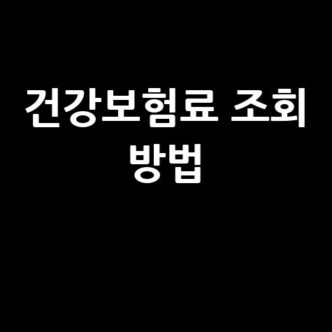 건강보험료 조회 방법