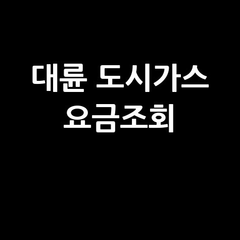 대륜 도시가스 요금조회