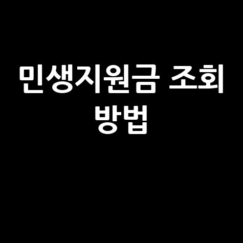 민생지원금 조회 방법