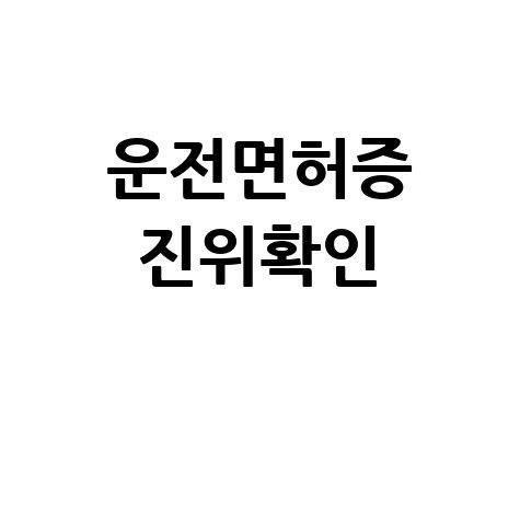 운전면허증 진위확인