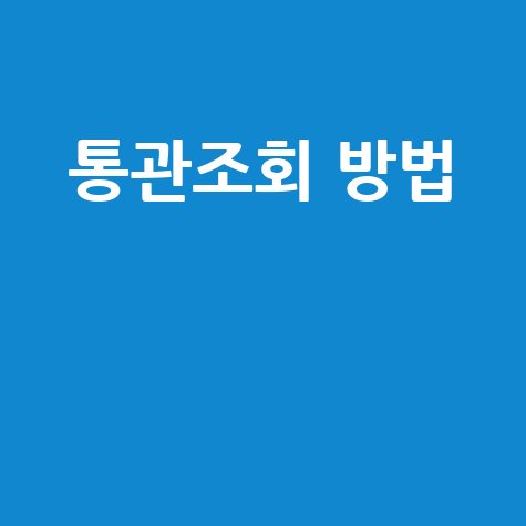 통관조회 방법