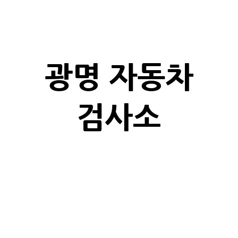 광명 자동차 검사소