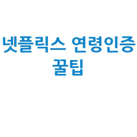 넷플릭스 연령인증 꿀팁