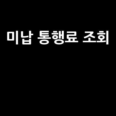 미납 통행료 조회