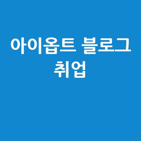 아이옵트 블로그 취업