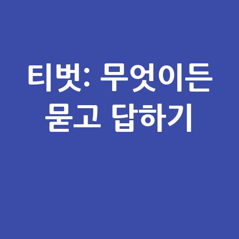 티벗 무엇이든 묻고 답하기