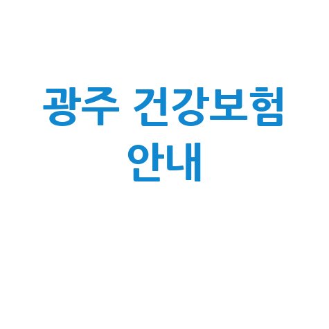 광주 건강보험 안내