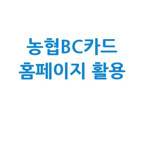 농협BC카드 홈페이지 활용