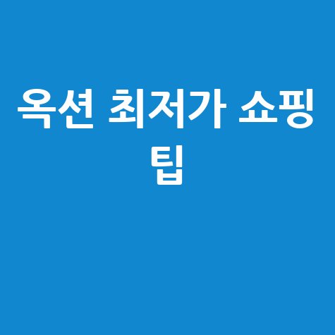 옥션 최저가 쇼핑 팁