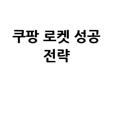쿠팡 로켓 성공 전략