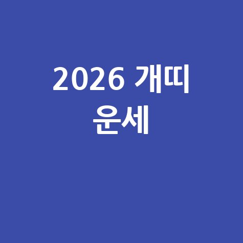 2026 개띠 운세