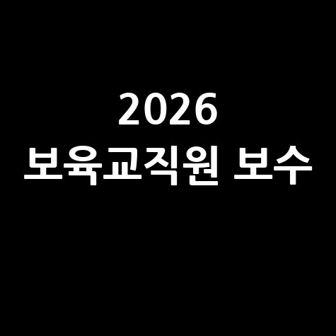 2026 보육교직원 보수