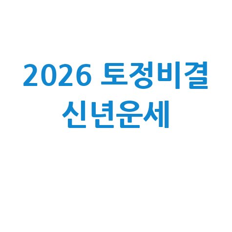 2026 토정비결 신년운세