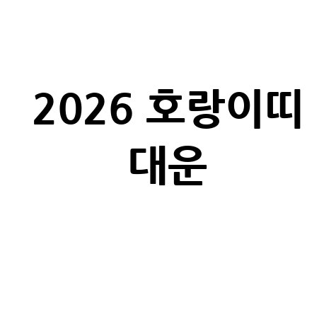 2026 호랑이띠 대운