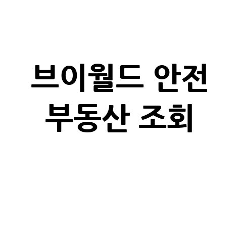 브이월드 안전 부동산 조회