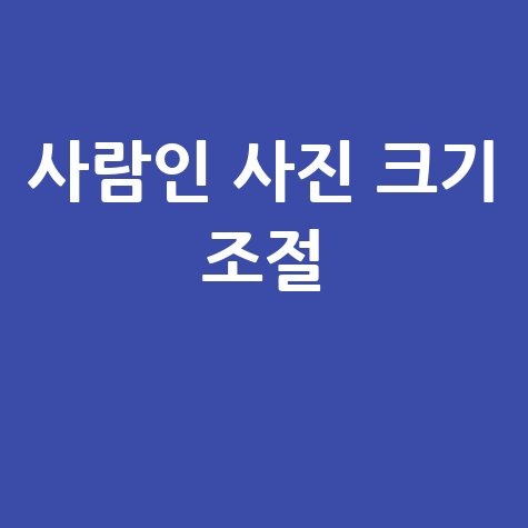 사람인 사진 크기 조절