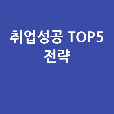 취업성공 TOP5 전략