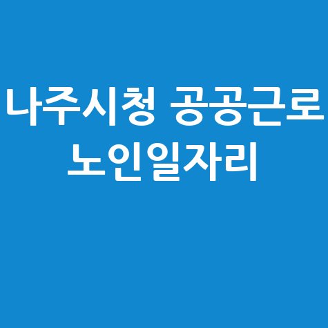 나주시청 공공근로 노인일자리