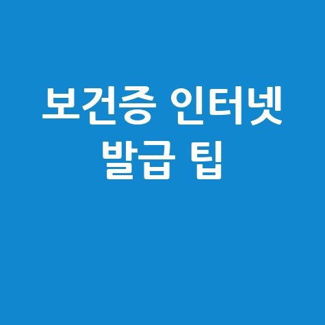 보건증 인터넷 발급 팁