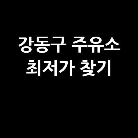 강동구 주유소 최저가 찾기