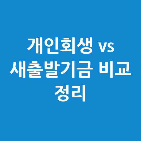개인회생 vs 새출발기금 비교 정리