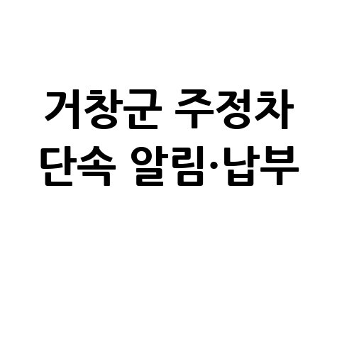 거창군 주정차 단속 알림·납부