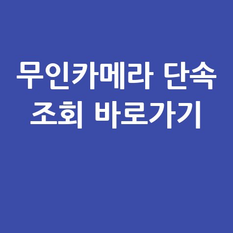 무인카메라 단속 조회 바로가기