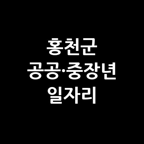 홍천군 공공·중장년 일자리